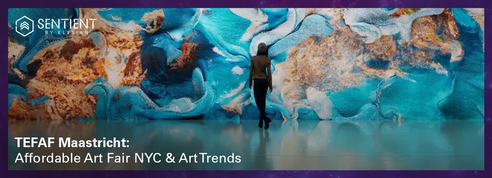 Immersive AI-driven installation blending data visuals and human interaction, reflecting contemporary art in age of ambiguity