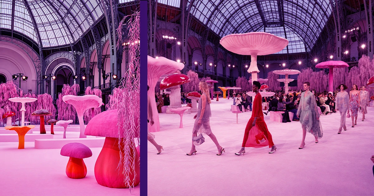 Chanel's Haute Couture presentation inside the Palais Garnier demonstrates how architecture becomes part of the storytelling experience.