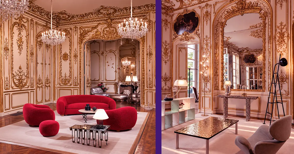 Ornate interior of L'Hôtel de Maisons in Paris, illustrating how historic architecture, decorative details, and spatial design can influence the visitor experience.